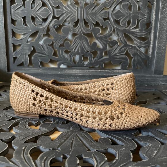 Birdies Goldfinch Woven Dawn Beige Slip On Pointed Toe Ballet Flats Size 9 - Picture 4 of 11